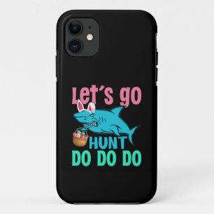 Blue Bunny Ears Shark Easter Egg Hunt iPhone 11 Case