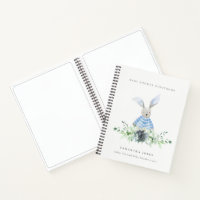 Blue Bunny Garden Succulent Foliage Baby Shower