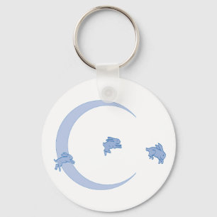 BLUE BUNNY MOON KEYCHAIN