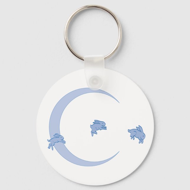 BLUE BUNNY MOON KEYCHAIN (Front)