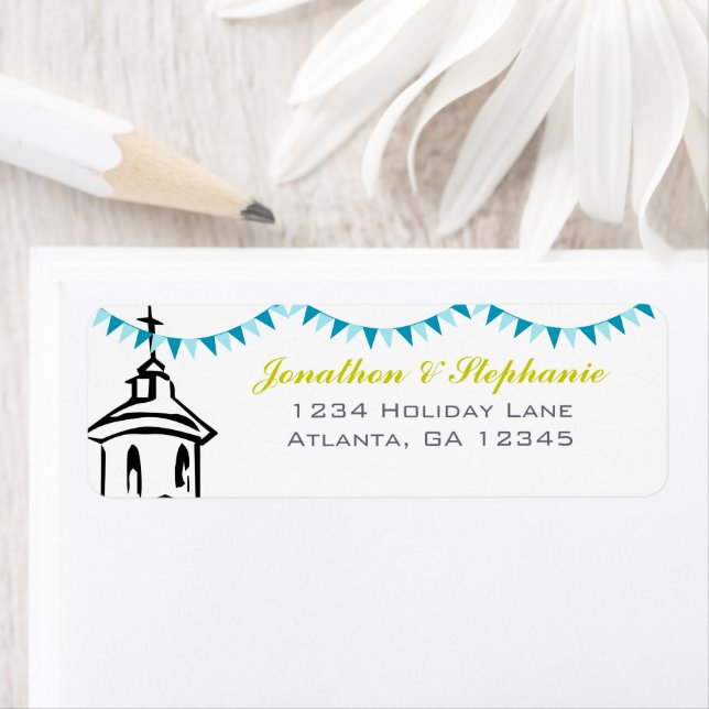 Blue Bunting Going to the Chapel  Return Address (Insitu)