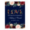 Blue Burgundy Floral Gold Love Wedding Welcome