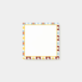 Blue Burgundy Sunburst Sticky Note Pad