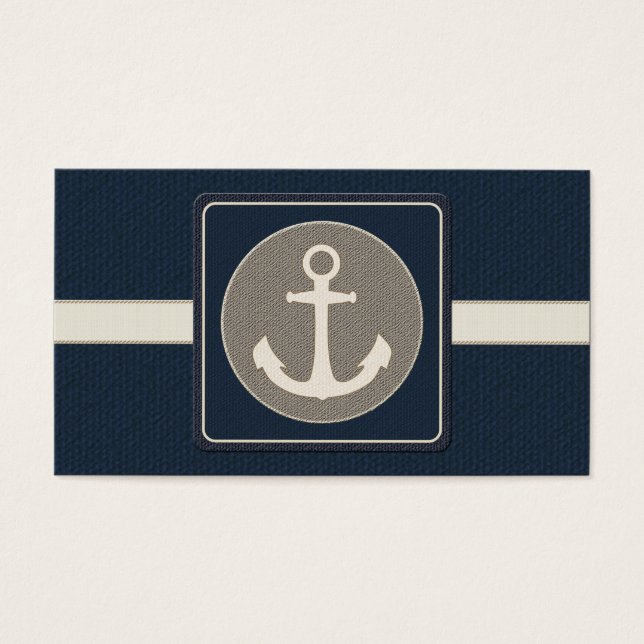 Blue Burlap Ship's Anchor Nautical Wedding (Front)