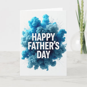 Blue Burst Fathers Day Card