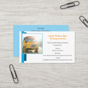Blue Bus Driver Yellow School Bus Business Card