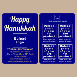 Blue Business Brand on Hanukkah Foil Holiday Card<br><div class="desc">Happy Hanukkah! Wishing you joy, peace and blessing this festival of lights. A holiday to celebrate and to advertise also your business or to promote your brand name to customers or clients. Customizable foil holiday card that you can put your business brand, your products or services and with Hanukkah greeting....</div>