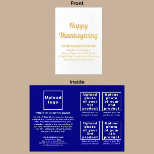 Blue Business Brand on Thanksgiving Foil Card