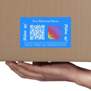 Blue business name qr code Instagram Sticker