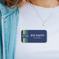 Blue Business Name Urban Modern Vertical Stripes