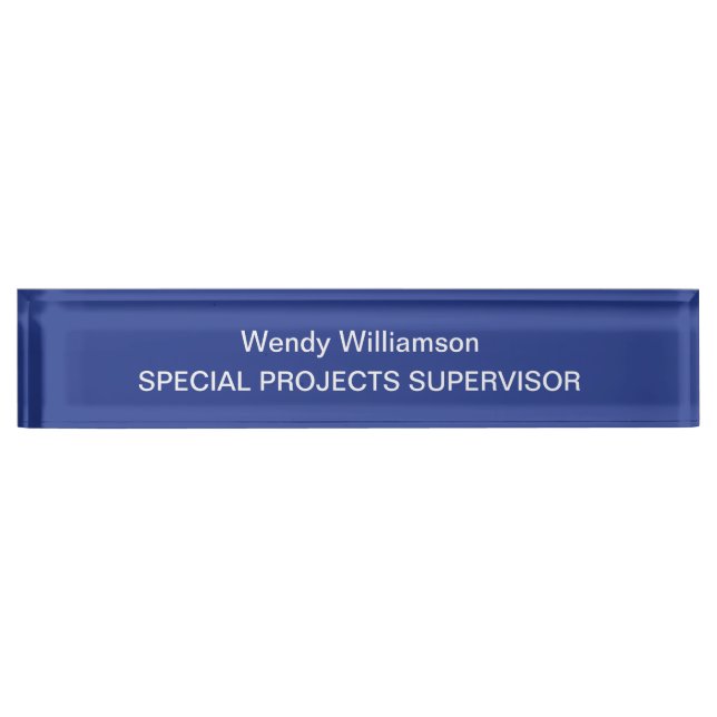 Blue Business Office Desk Nameplate (Front)