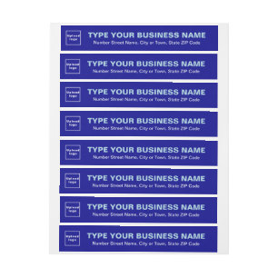 Blue Business Wrap Around Address Label