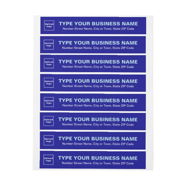 Blue Business Wrap Around Address Label (Sheet)