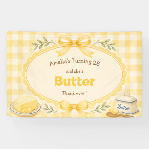 Blue Butter than ever Striped Birthday Banner