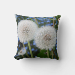 blue, buttercup, plant, dandelion, meadow, white, throw pillow