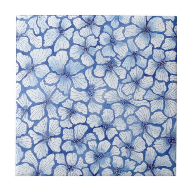 Blue Buttercups Tile (Front)