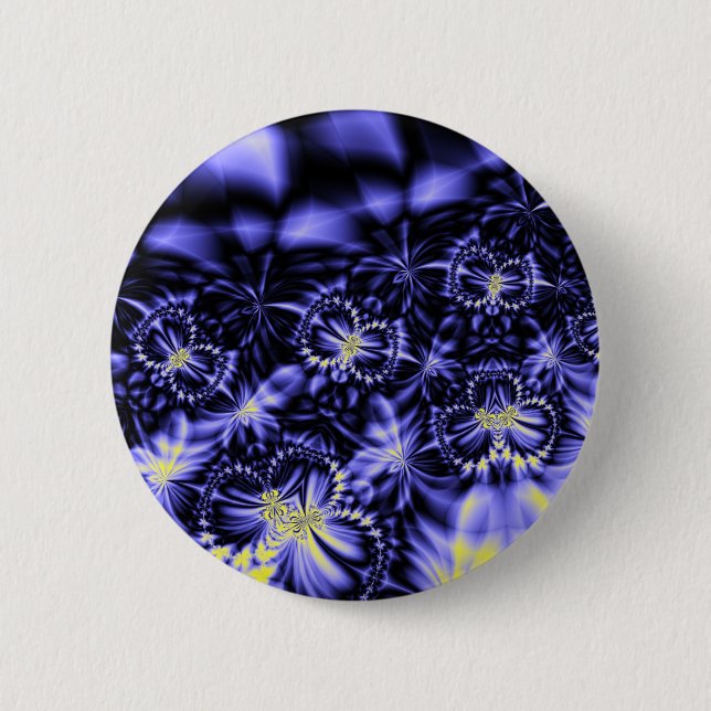 Blue Butterflies 2 Inch Round Button (Front)
