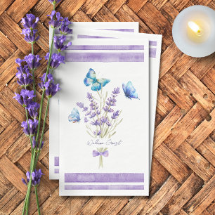 Blue Butterflies and Lavender Paper Guest Towels Napkin
