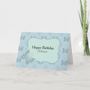 Blue Butterflies Birthday Card
