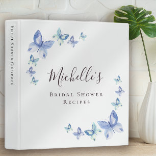Blue Butterflies Bridal Shower Recipe  Binder
