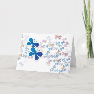 Blue butterflies card