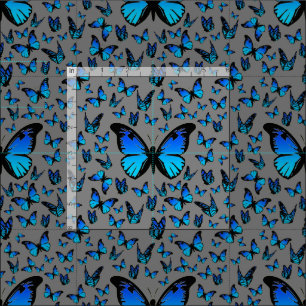 blue butterflies fabric