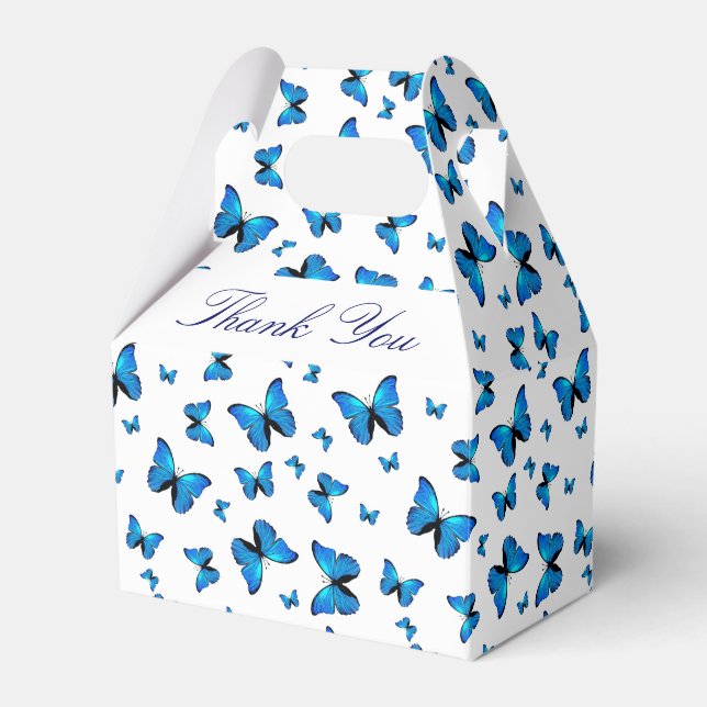 Blue butterflies favor box (Front Side)