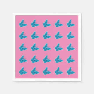 Blue Butterflies Fluttering Illustration Pattern Napkin