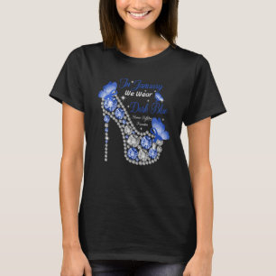 Blue Butterflies High Heel Human Trafficking Preve T-Shirt