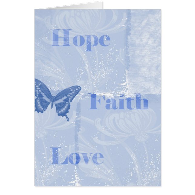 Blue Butterflies Hope Faith Love (Front)