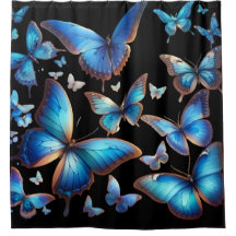 Blue Butterflies in flight