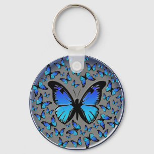 blue butterflies keychain