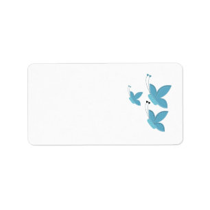 Blue Butterflies Label