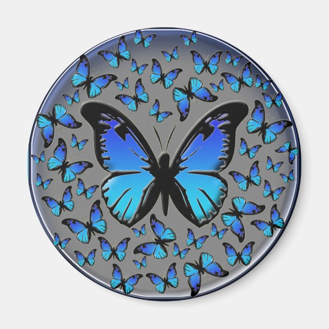 blue butterflies magnet (Front)