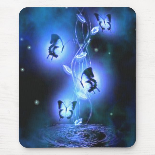 Blue Butterflies Mousepad (Front)