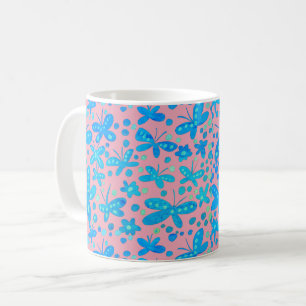 Blue butterflies mug