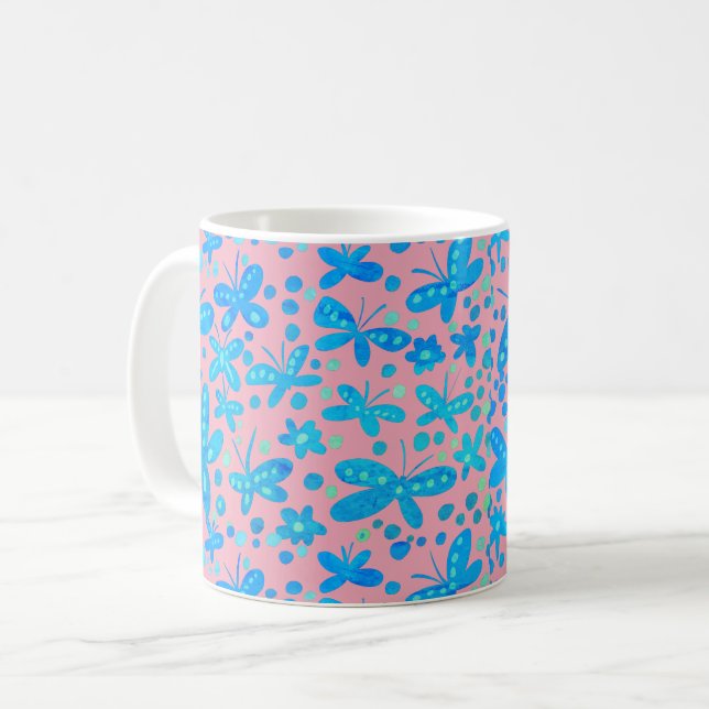  Blue butterflies mug (Front Left)