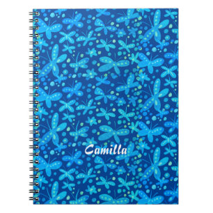 Blue butterflies notebook