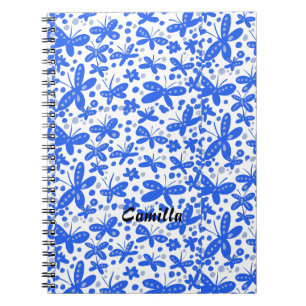 Blue butterflies notebook
