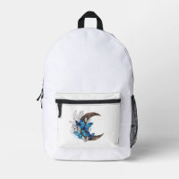 Blue butterflies on wooden crescent