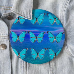 Blue Butterflies Pinback Button
