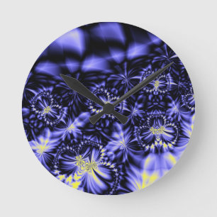 Blue Butterflies Round Clock