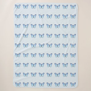 Blue Butterflies Sherpa Blanket