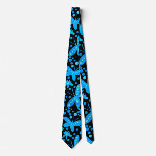 Blue butterflies tie