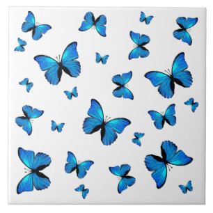 Blue butterflies tile