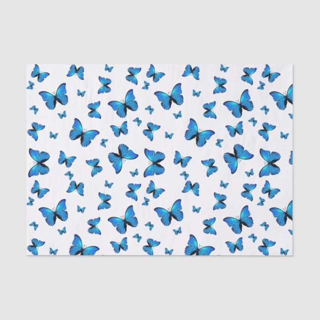 Blue butterflies tissue paper (Front)