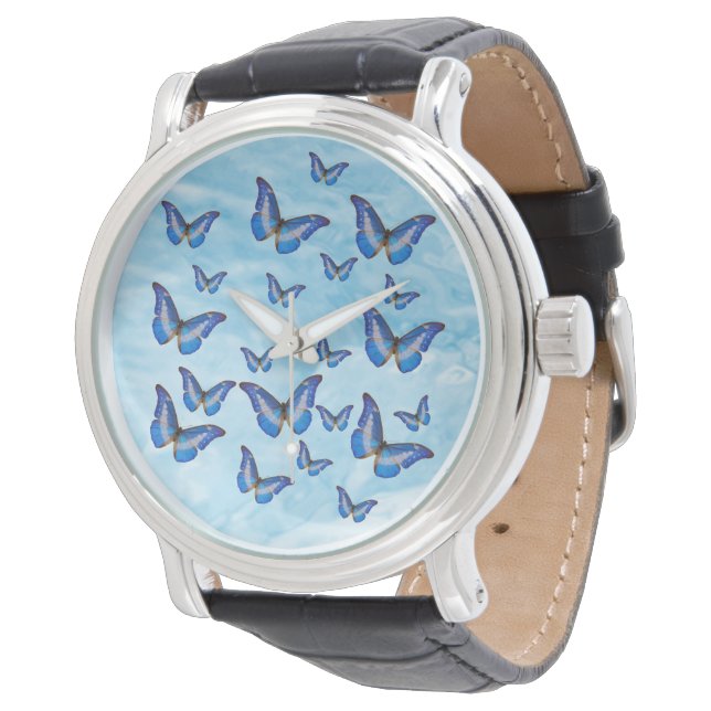 Blue Butterflies Watch (Angled)