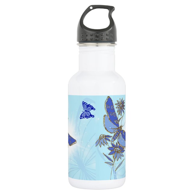 Blue Butterfly 532 Ml Water Bottle (Front)