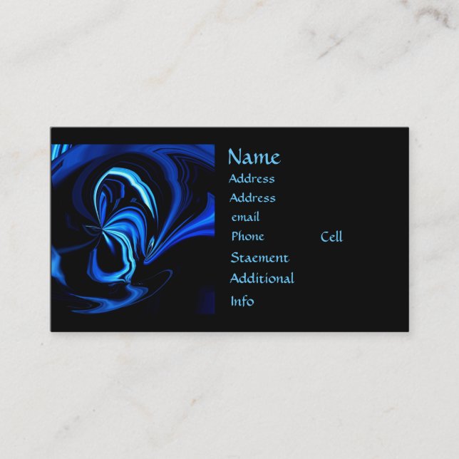 Blue Butterfly Abstract Business Cards (Front)