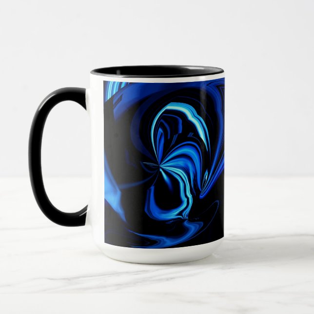 Blue Butterfly Abstract Mug (Left)
